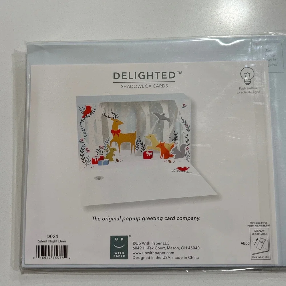 2 Christmas Delighted Shadowbox Cards Up With Paper Light‎ Up Pop Up Greeting